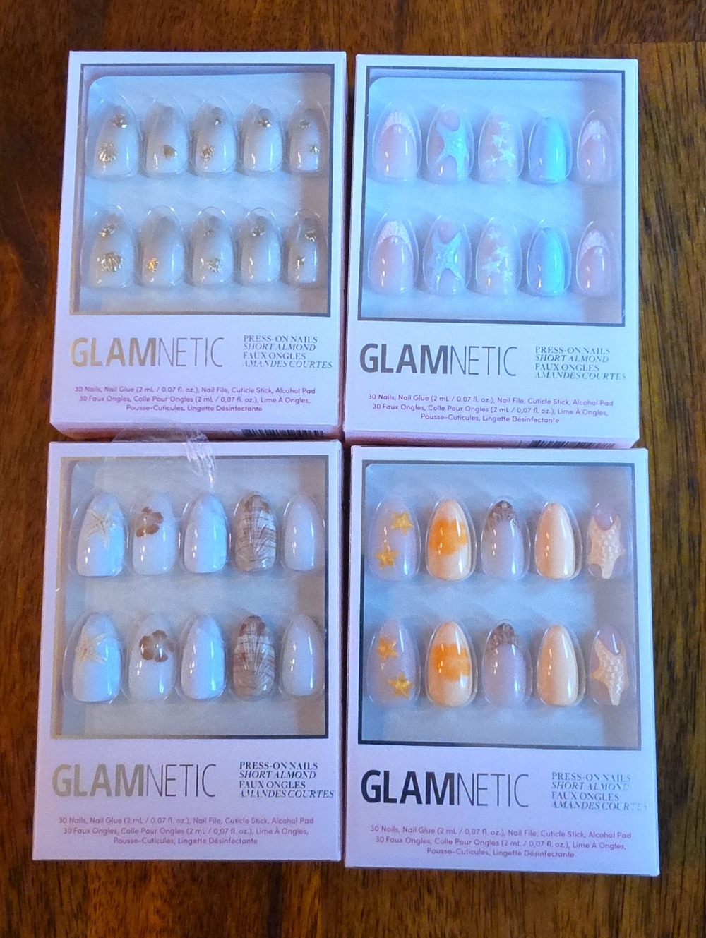 NIB Set Of 4 Glamnetic Press On Nails Beach Vacation Edition + Bonus Box